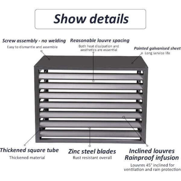 Split air conditioning covers, standing room divider, trash can enclosure, gray, A23P: 110x60x80cm